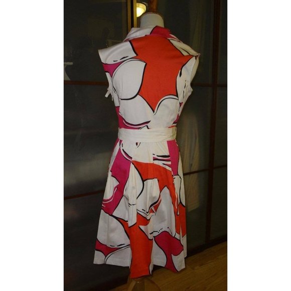 Sandra Darren Cotton Crossover Bodice Dress NEW 8 - Picture 6 of 8